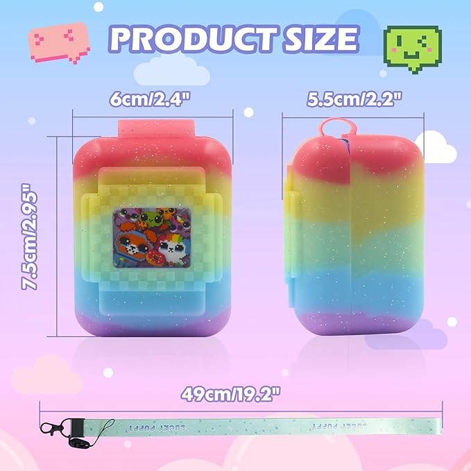 Silicone Cover Case for Bitzee Interactive Toy Digital Pet with Lanyard, Protective Case Holder Skin for Bitzee Virtual Electronic Pets for Girls & Boys (Colorful)