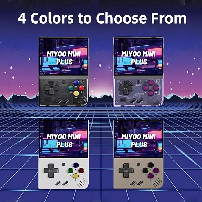 Miyoo Mini Plus,Handheld Retro Game Console 64GB,3.5-inch 640*480 IPS Screen 3000mAH Battery with Storage Case Casual Game Console Video Games Consoles(Black)