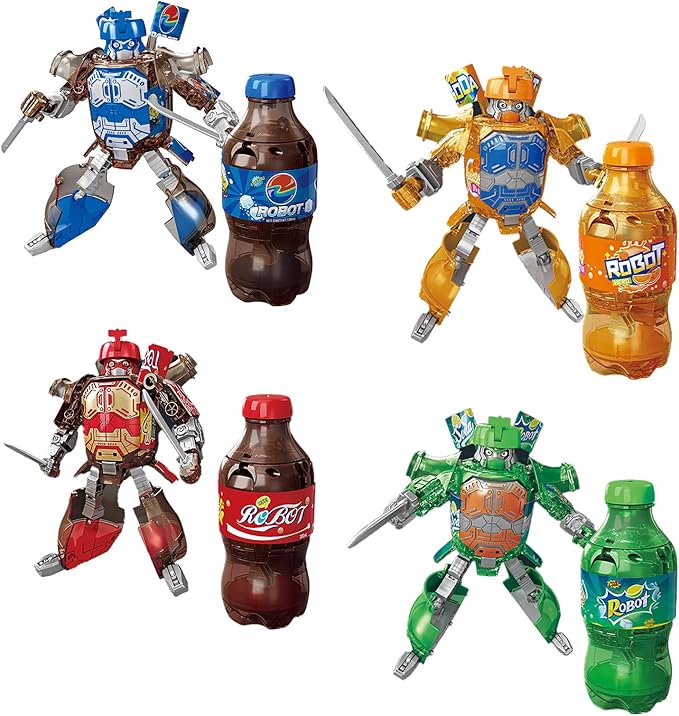 Atlodas Beverage Bottles Deformation Robot Toys, Soda Can Transforming Robot Toys for Kids Gift, Creative Soda Deformation Figures for Boys, Birthday Christmas Choice for Boyfriend (4 pcs)