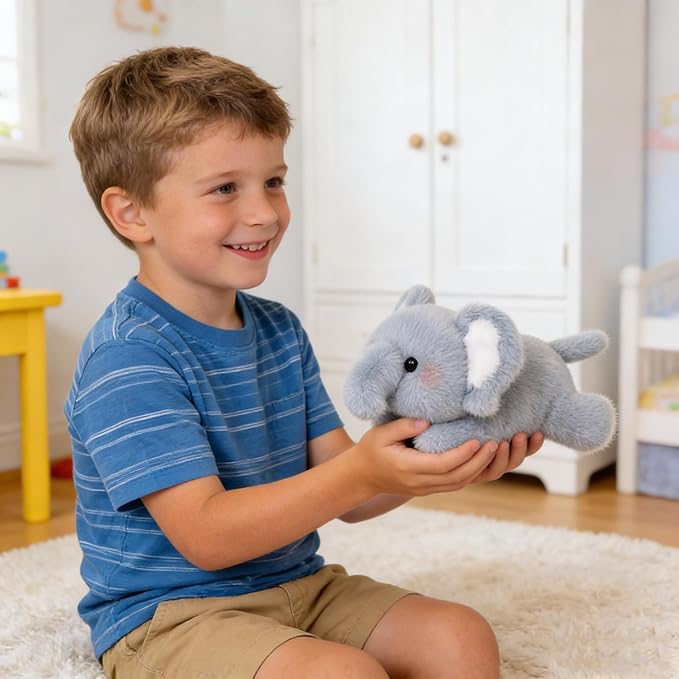 Elephant Stuffed Animal Cute Plush Doll Toy 7 inch for Girls Boys Christmas (pa Elephant)