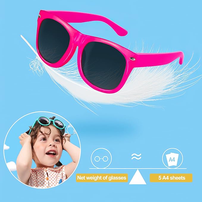 GINMIC Kids Sunglasses Party Favors, 12Pack Neon Sunglasses for Kids, Boys and Girls, Great Gift for Birthday Party Supplies, Beach, Pool Party Favors, Fun Gift, Party Toys