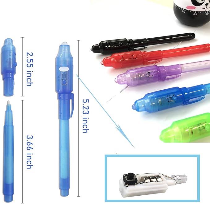 SCStyle Invisible Ink Pen 31Pcs Latest Spy Pen with uv Light Magic Spy Marker Kid Pens for Secret Message and Birthday Party,Writing Secret Message for Easter Day Halloween Christmas Party Bag Gift