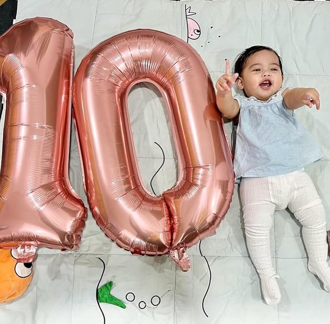 Rose Gold Number 50 Balloon 40 inch, 50 Number Balloons, 50th Birthday Decorations, 50 Year Old Women Men Rose Gold Party Supplies