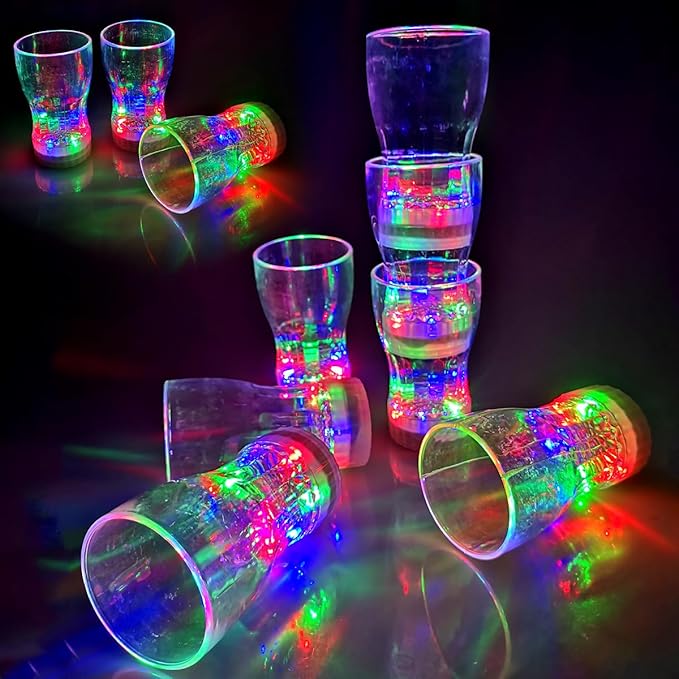 OceanWings 12 Pack Large Light Up Cup, LED Glow in The Dark Party Favor Supplies for New Years Eve Party Supplies, Birthday Halloween Thanksgiving Christmas Party Replaceable Battery