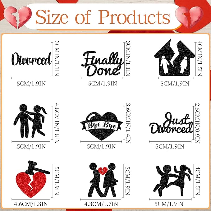 Divorce Party Decorations for Women - 36PCS Divorce Cupcake Toppers Finally Done Just Divorced Cupcake Picks for Freedom Bachelor Supplies