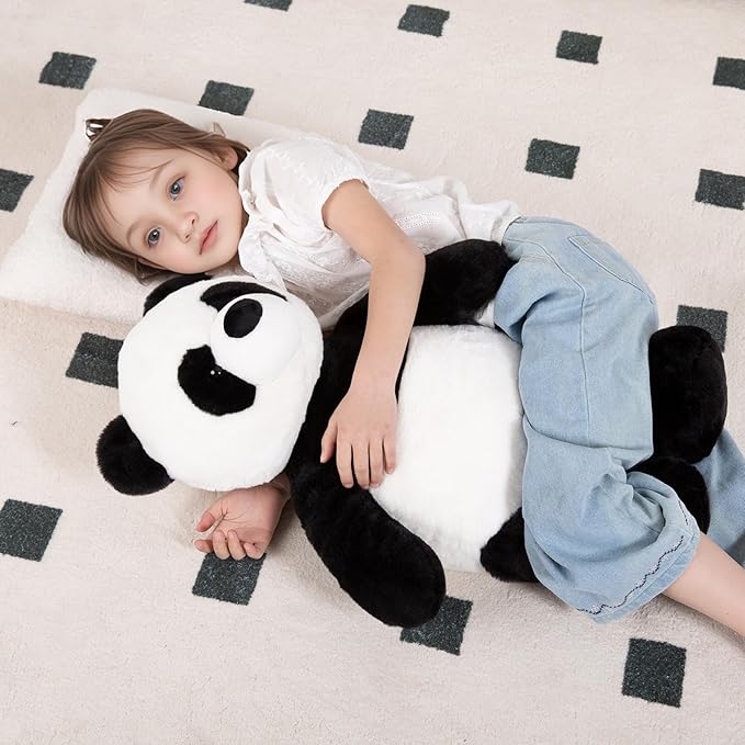 24" Giant Panda Bear Stuffed Animal Plush Toy Cute Soft Body Panda Pillow Kawaii Big Doll, Gift for Kids Boy Girl Birthday Valentines Christmas
