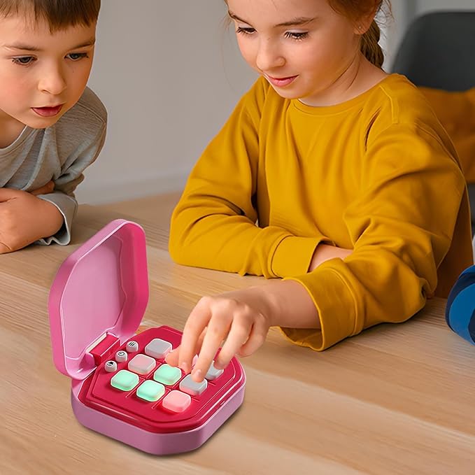 Electronic Puzzle Console Game - Handheld Brain Challenge Toy for Kids | LCD Screen with Interactive Logic Matching System, Portable Memory Training Device for Travel Entertainment 4.13x3.86x1.77 in