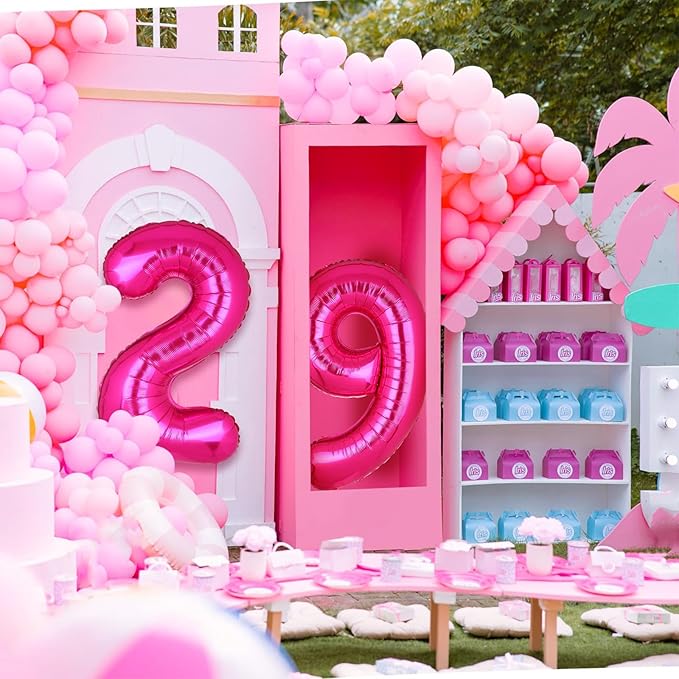 40 Inch Number Balloons Hot Pink 9 Large Number Balloon Anniversary Event Celebration Bachelorette Cowgirl Let's Go Girls Pink Themed 9th Birthday Party Decor Supplies 9 Pcs