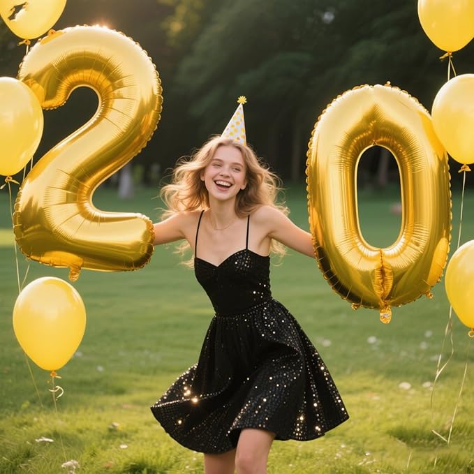 40 Inch Gold Balloon Number 0 Balloon,Jumbo Mylar Foil Helium Balloon for 10 20 30 40 50 60 70 80 90 100 2025 Birthday Digital Balloons for Birthday Party,Wedding Anniversary Party Decorations