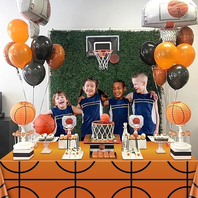 4 Pcs Sports Themed Party Tablecloths, Soccer Baseball Basketball Football Table Covers for Sports Themed Party Decorations Boys Birthday Party Supplies, 51 x 86 inches