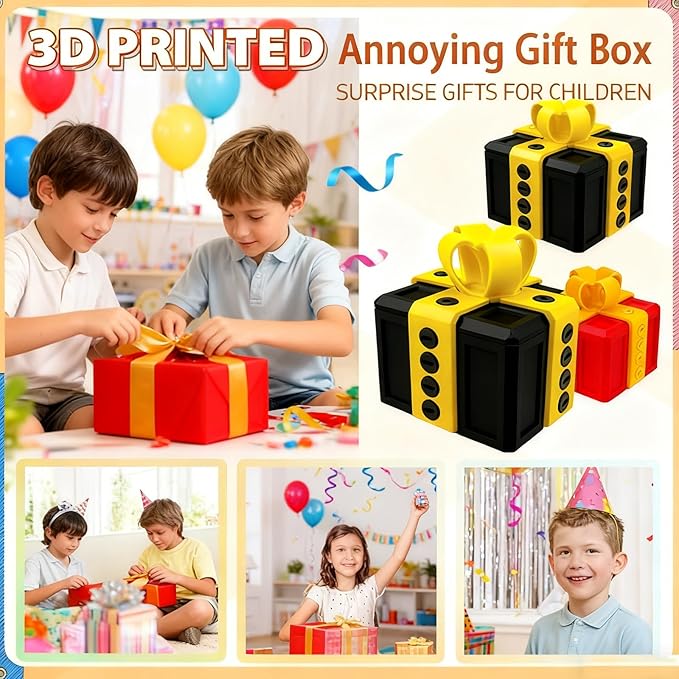 Gotcha Box The Annoying Present,Annoying Gift Box with 3D Printed Screws & Pop Up Finger Surprise,Perfect for Birthdays,Office & Halloween,White Elephant Gifts
