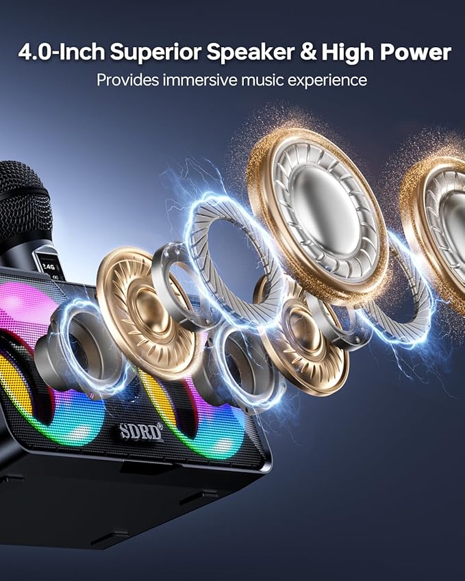 217 Bluetooth Karaoke Machine for Adult Kid with Storage and Charging Station, Powerful Karaoke System, 12H Playtime, Rechargeable Wirless Microphone, Support USB/AUX Indoor Outdoor