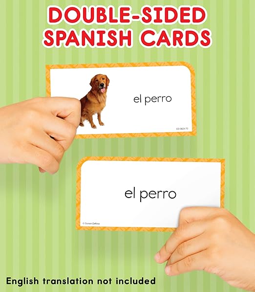 Carson Dellosa 104 Everyday Sight Words in Spanish Flash Cards for Kids, Vocabulary Flashcards for Toddlers Ages 5 and Up, Educational Games for Bilingual and ESL Learners