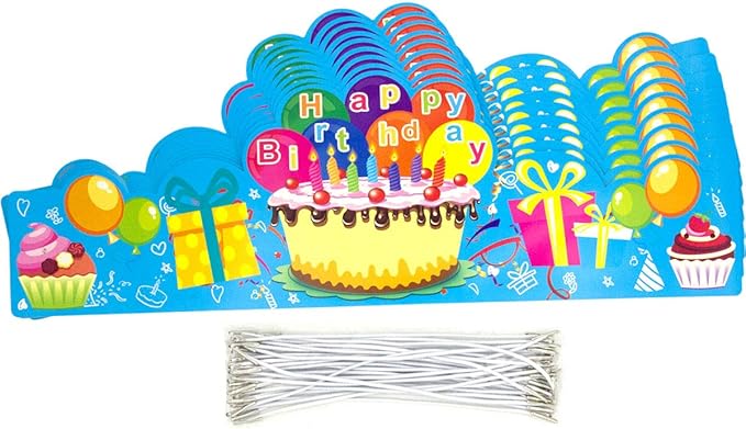 Fancy Land Birthday Crowns for Kids Family Birthday Classroom School VBS Party Supplies Pack of 30 Classroom Must Haves Kindergarten Preschool Pre K
