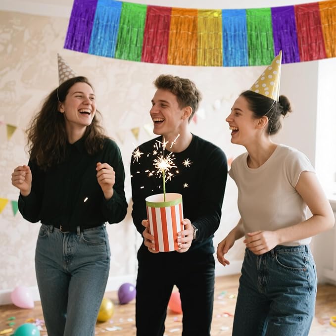 Fiesta Party Decorations - 2 Pack Cinco De Mayo Fringe Streamers | Mexican Party Decorations Favors Supplies Indoor Outdoor - Taco Birthday Party Backdrop Banner Curtains for Wall Photo Booth Decor,10 FT