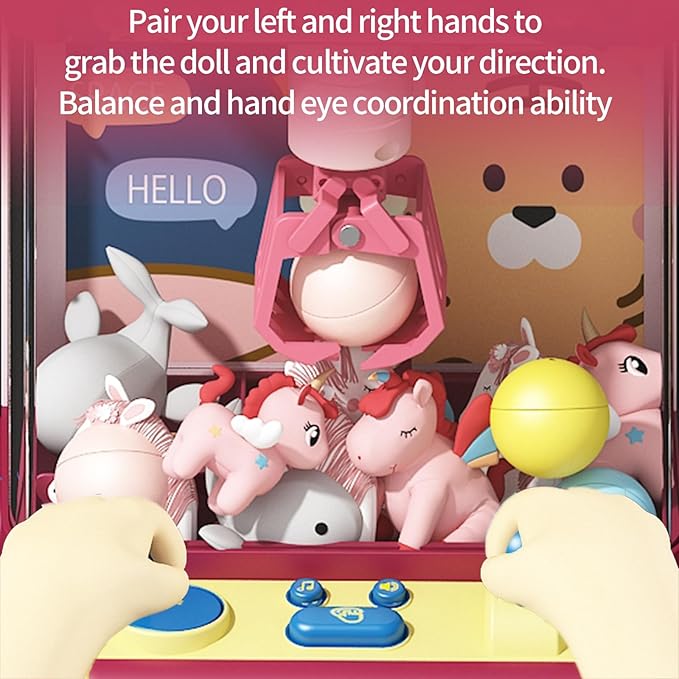 Kids Claw Machine, Large Candy Vending Grabber, Prize Dispenser Toys for Girls and Boys, Electronic Claw Game Machine for Party Birthdays with Lights Sound (G236 RABBIT SMALL)