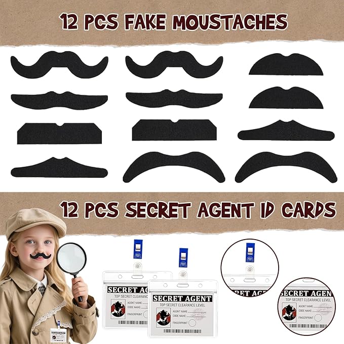 Vanblue 134Pcs Detective Party Favors Spy Kit Escape Room Birthday Party Decorations Supplies Magnifying Glass Gift for Kids Treat Bags Stuffers Pinata Filler Classroom Prizes