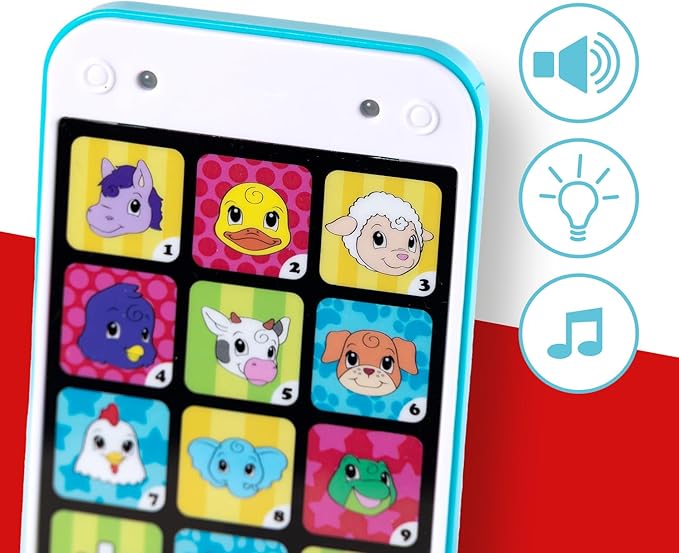 Simba ABC Smart Phone – Interactive Toy Phone with Light and Sound, Early Learning Toy for Toddlers, Baby Phone for Role Play, Colorful Design, Age 1+