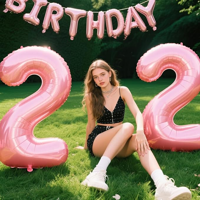 40 Inch Pearlescent Pink Balloon Number 2 Balloon,Number Balloons Big Giant Jumbo Number 2 Foil Mylar Balloons for 12th Birthday Party Anniversary Events,Wedding Anniversary Party Decorations