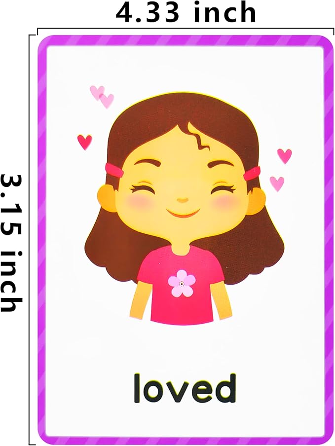 Emotions Flash Cards, 28 Different Feelings, for Express Feeling, Social Emotional Learning Card for Kids
