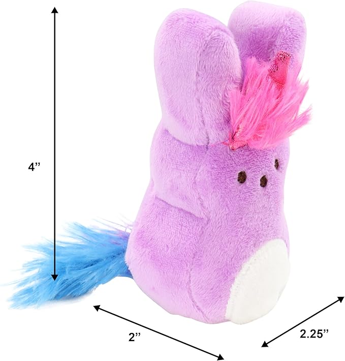 Animal Adventure | 4" Purple Unicorn Palm Pet Bunny Peeps Plush | Easter Basket Stuffed Animals for Kids | Marshmallow Candy | Huggable Soft Plushie Stuffers Buddy Toy | Collectable Gifts | Aged 3+
