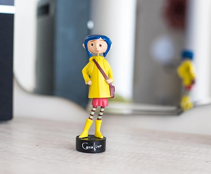 Surreal Entertainment Coraline in Rain Coat PVC Bobble Figure for Adults Only | Collectible Bobblehead Action Figure, Desk Toy Accessories | 5 Inches Tall