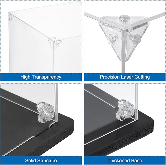 MECCANIXITY Acrylic Display Case, 8''x12''x6'' Clear Display Box Assemble Dustproof Display Box Storage Organizer for Collectibles Action Figures