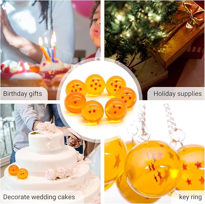 The Novelty Children's Toy Dragon Transparent Play Balls Set Contains 7 Dragon Transparent Play Ballss 1.7 inches / 4.3cm Star Crystal Balls