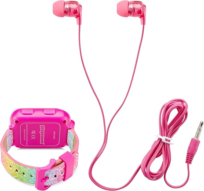 Playzoom Kids Smartwatch & Earbuds Set - Video Camera Selfies STEM Learning Educational Fun Games, MP3 Music Player Audio Books Touch Screen Sports Digital Watch Fun Gift for Kids Toddlers Boys Girls
