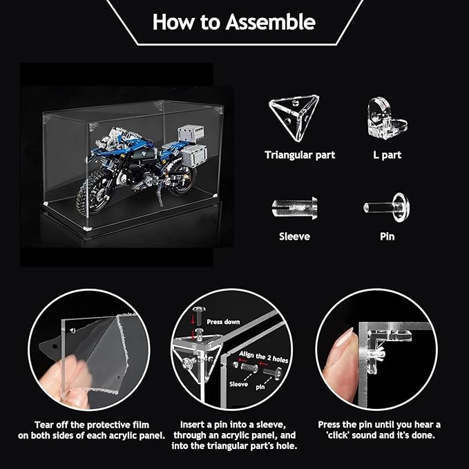 Acrylic Display Case for Collectibles Assemble Clear Acrylic Display Box for Lego Alternative Glass Case for Showcasing Figures Doll Toys Dustproof Protection Showcase(15x15x15cm/6x6x6in)