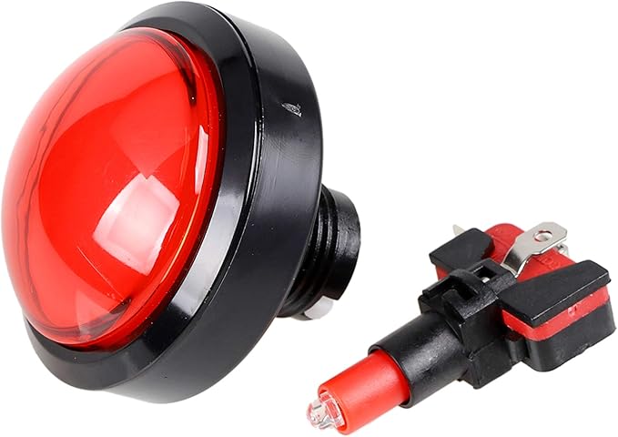 EG STARTS 5X Arcade Buttons 60mm Dome 2.36 inch LED Push Button with Micro Switch for Arcade Machine Video Games Console