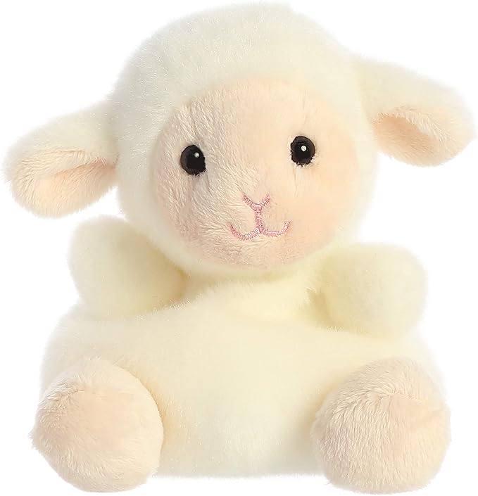 Aurora® Adorable Palm Pals™ Woolly Lamb™ Stuffed Animal - Fun Collectible Plush for Kids and Adult Collectors - Perfect for Decorating Rooms and Birthday Gifts - White 4.5 Inches