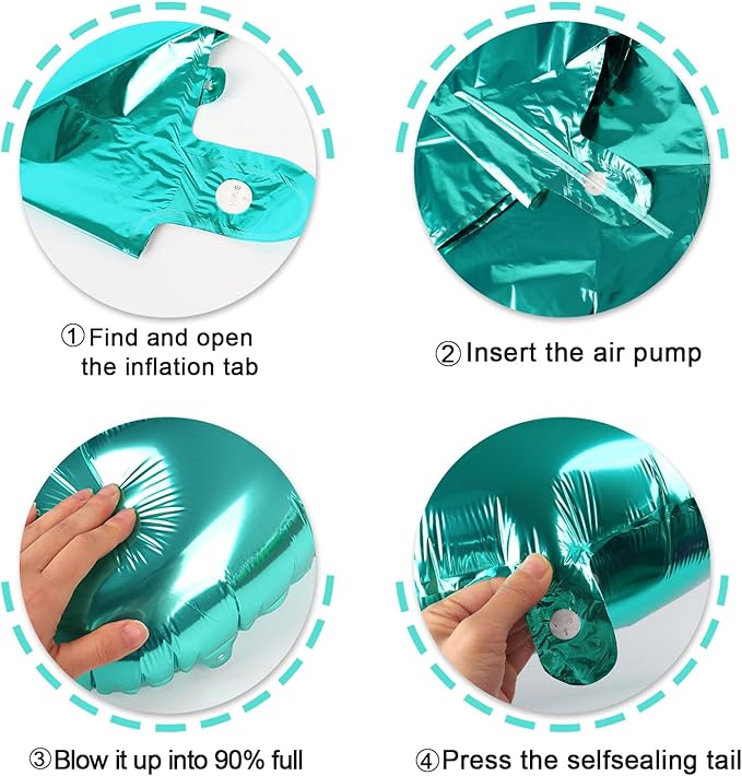 Teal Blue 40 Inch Large Number 5 Birthday Balloon, 2025 Five 5th 15 25 35 50 55 Birthday Celebration Decorations, Teal Blue Foil 5 Mylar Helium Balloons Girl Boy Anniversary Party Supplies