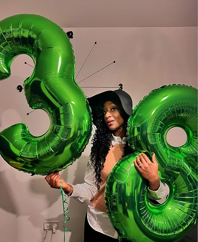 Green 8 Balloon, Number Balloons 40 Inch, 8th Birthday Decorations for Boys Girls, Green Birthday Balloons, Party Supplies, Number 8 Balloon, Games Theme Decorations