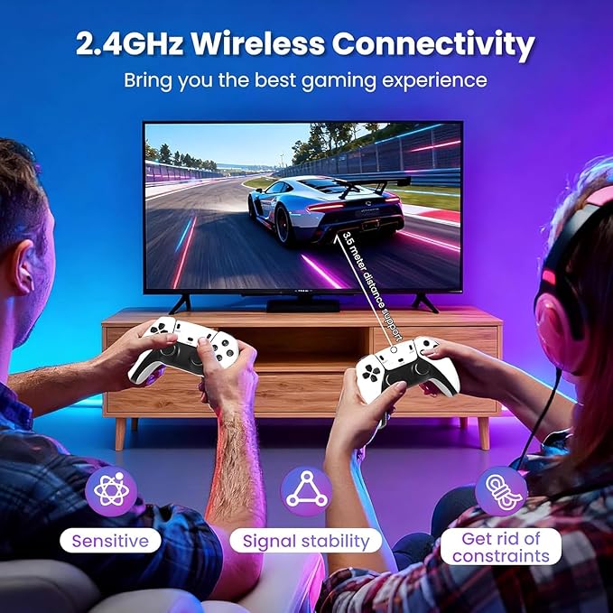 Retro Game Stick, 4K HDMI Output & Wireless Controller Plug and Play Video Game Console with 20000+ Games, Arcade Game Console (64G)