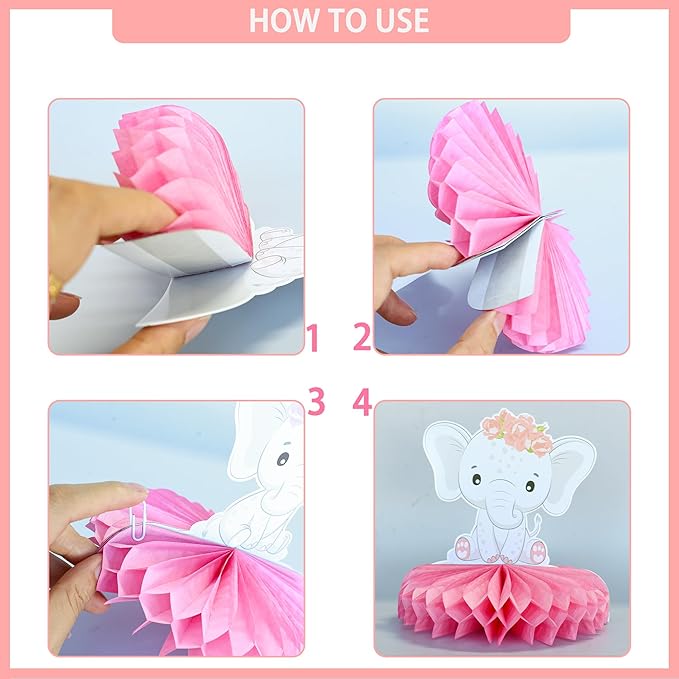 Gyufise 9Pcs Pink Bow Party Honeycomb Centerpieces Decorations Pink Bow Coquette Birthday Decorations Pink Bow Paper Coquette Party Supplies for Bridal Engagement Bachelorette Wedding Party Decor
