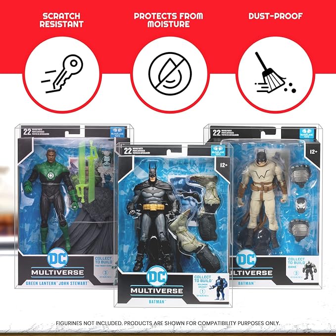 EVORETRO Display Protector Case for McFarlane DC Multiverse BAF Action Figure Box - 7 Inch Figure BAF Thick PET Plastic Clear Display Case, 0.40MM Scratch Resistant, Dustproof (10 Pack)