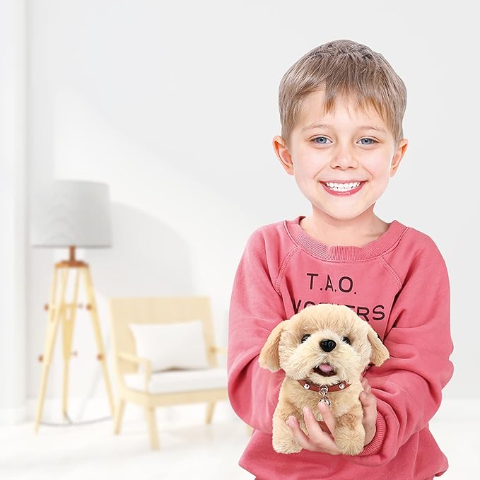 PowerTRC Interactive Golden Retriever Toy Puppy | Walking and Barking Pet for Kids | Realistic Design with Soft Fur | Fun Gift for Boys and Girls