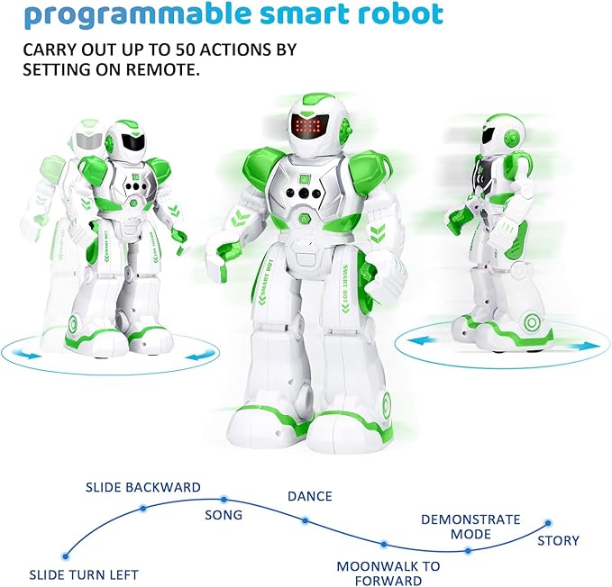 KingsDragon Robots Toy for Kids, RC Gesture Sensing Toy, Interactive Walking Singing Dancing Robot Birthday Presents for Boys Girls Age 6 7 8 9 Years Old,Green