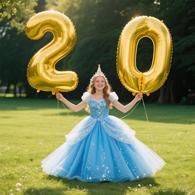 40 Inch Gold Balloon Number 0 Balloon,Jumbo Mylar Foil Helium Balloon for 10 20 30 40 50 60 70 80 90 100 2025 Birthday Digital Balloons for Birthday Party,Wedding Anniversary Party Decorations
