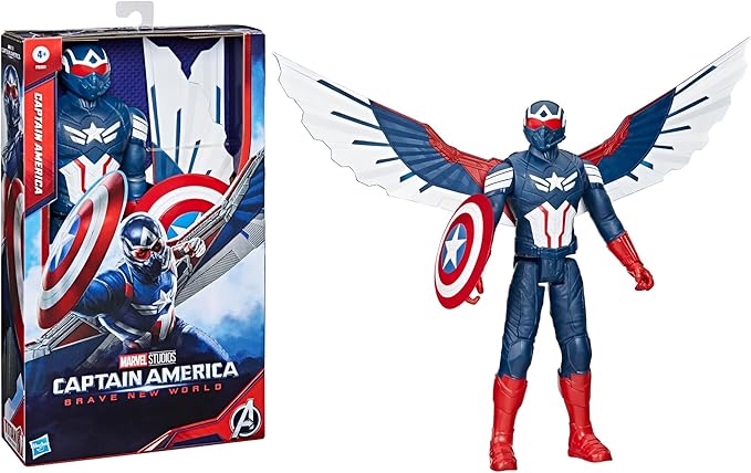 Marvel Studios Captain America Brave New World, 12-Inch Deluxe Captain America Action Figure, Shield & Accessories, Super Hero Toys for Kids 4 and Up