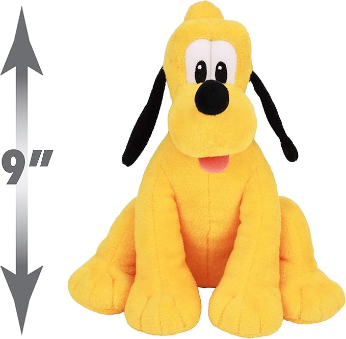 Disney Junior Mickey Mouse Small Plush Pluto, Stuffed Animals, Dog, Kids Toys for Ages 2 Up by Just Play