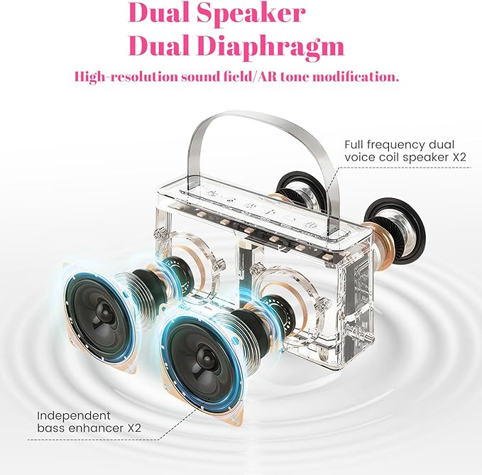 Karaoke Machine for Kids, Mini Karaoke Machine with 2 Wireless Microphones, Dual Speakers, RGB Dance Light, Voice Changer, TWS Mode, Perfect as Birthday Toy Gift for Kids Aged 4-12(Brown)