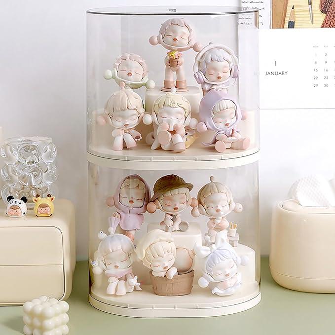 Clear Figures Display Case with Stackable Figures Blind Box Doll Display Stand for Pop Mart Lego Collectibles Action Figures