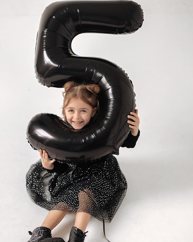 Black Number 15 Balloon 40 inch, 15 Number Balloons, 15th Black Birthday Decorations, 15 Year Old Girls Boys Party Supplies