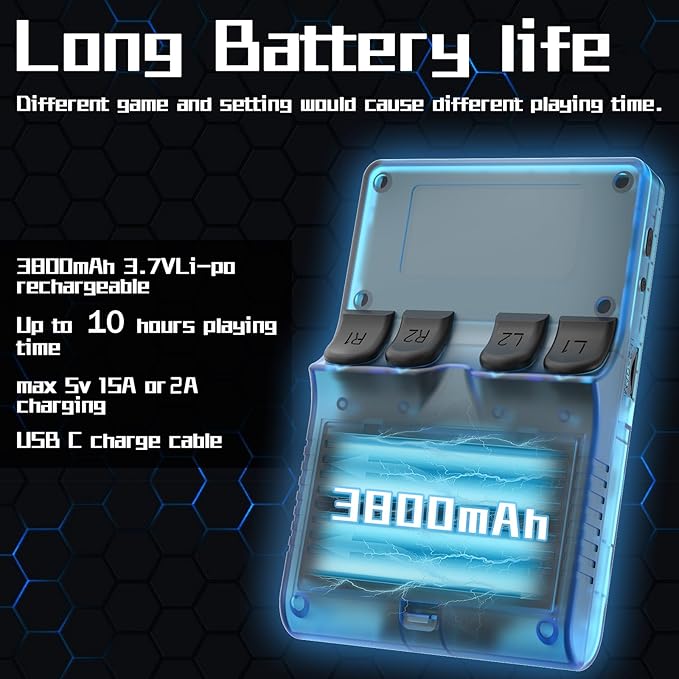 RegiisJoy 30000 Games in 1 Handheld Game Console R40S PRO 3.5 inch IPS Screen Mini Retro Console 3800mAh Portable Pocket Arcade 45 simulators 256G TF Card