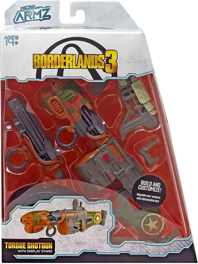 Borderlands 3 MicroArmz Torgue Shotgun Collectible Replica, Customize Your Weapon’s Scope, Barrel, & Stock, Bonus Loot Gun Accessories Included