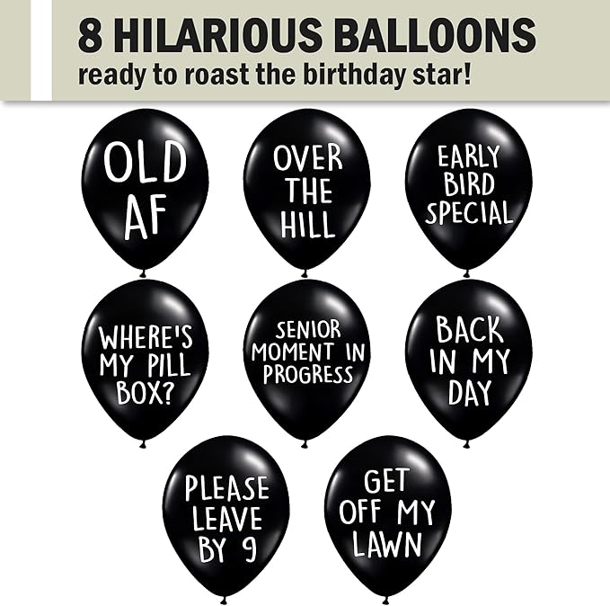 Funny Abusive Balloons | Fun Decoration for Adult Birthday Party | 8 Pack with Different Phrases (8 Pack)