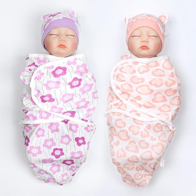 Reborn Baby Doll Clothes 17-22 Inch Reborn Doll Clothes Accessories for Baby Doll Clothing (Purple & Pink Blanket )