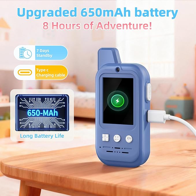 Video Walkie Talkies for Kids – 2 Pack Rechargeable Kids Walkie Talkies with HD Camera & Voice Changer, 2'' Screen Fun Intercom Toys for Boys Girls, Long Range Outdoor Play Camping Hiking Family Games